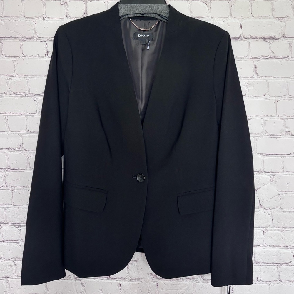 DKNY Essentials Fitted Single Button Black Blazer… - image 11